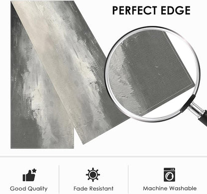 Emvency Table Runner, 13x72 Inch, Abstract Modern Black | And White Oil - Image 3