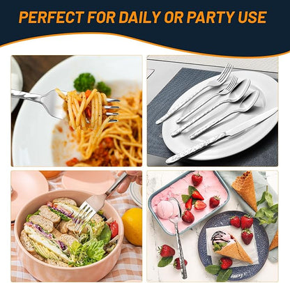 NICE KITCHEN Silverware Set, 40 Piece Heavy Duty Silverware Cutlery Sets | - Image 6