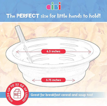 Cibi Cereal Bowls with Straws for Kids BPA-Free Plastic | Toddler Sip-A-Bowls - Image 4
