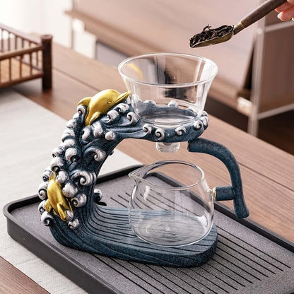 Zurucily Glass Teapot Set with Infuser Semi Automatic Tea Set Magic Teapot - Image 2