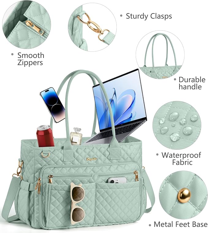 Bagstellar Teacher Tote Bag for Women, 15.6" Laptop Work Tote Computer Bag | - Image 7