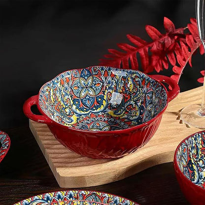 XKXKKE 5 Pack Boho Ceramic Serving Bowls - Image 4