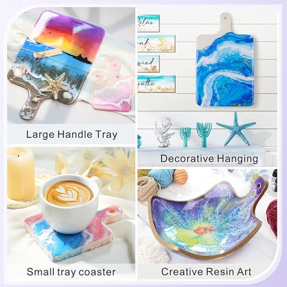 HeyClear 2Pcs Resin Tray Molds, Silicone Epoxy Resin Molds Cutting Board - Image 2