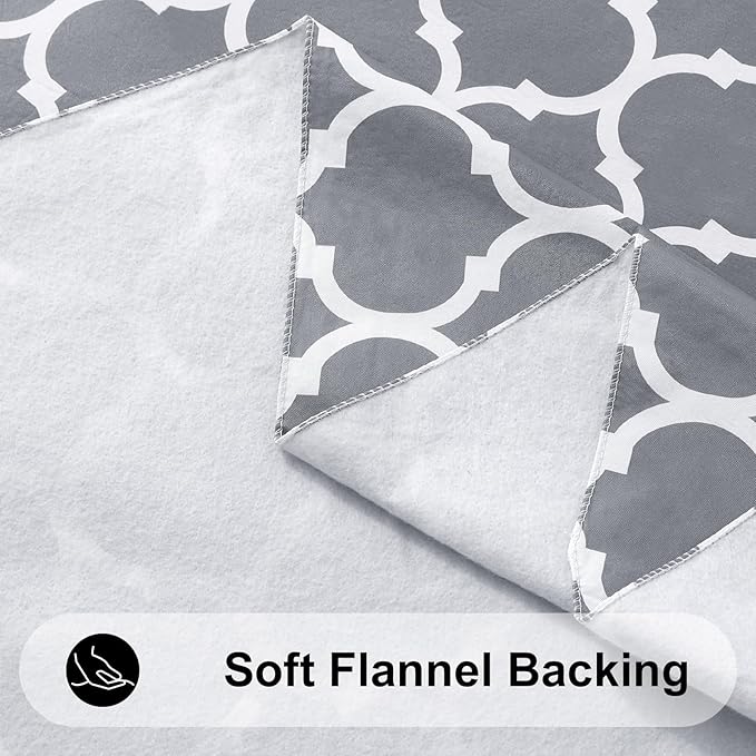 Smiry Square Table Cloth, Waterproof Vinyl Tablecloths with Flannel Backing for Square Tables, Wipeable Spillproof Plastic Tablecloth for Dining, Camping, Indoor and Outdoor (60"x60", Grey)