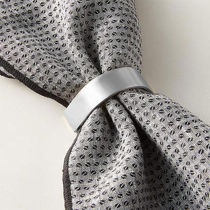 Stainless Steel Napkin Rings Set of 12, Mid-Century Napkin Ring Holder Glossy - Image 2