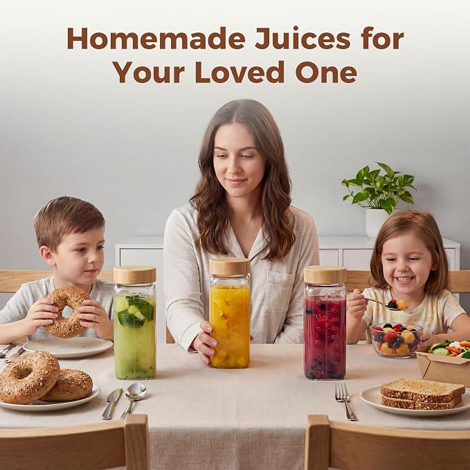 16 oz Square Glass Juice Bottles - Image 5
