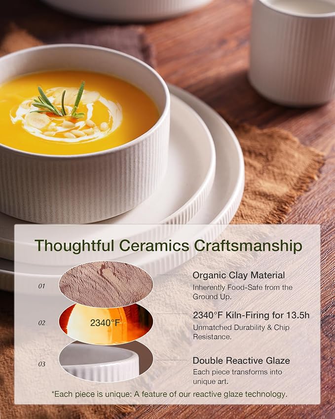 Famiware Star Ceramic Plates and Bowls Sets, Reactive Glaze Dishes - Image 5