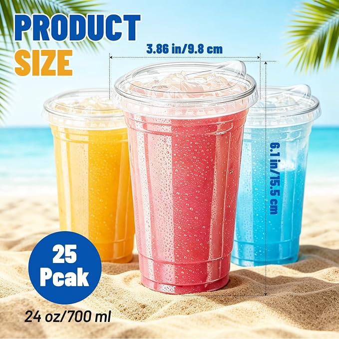 Qinsihwn 24 oz Clear Plastic Cups - Image 2