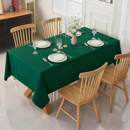 2-Pack 60x144 inch Blackish Green Table Cloths, Solid Stain and Wrinkle Resistant Oblong Tablecloth, Premium Plain Weave Polyester Fabric Rectangle Table Linen Covers for Hotel, Banquet