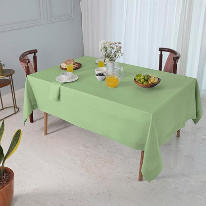 D'Moksha Homes Sage Green Linen Tablecloth 54 x 72 Inch - 100% Pure Linen Tablecloth for Rectangle Tables - Machine Washable Table Cloth for Spring, St Patricks Day, Easter