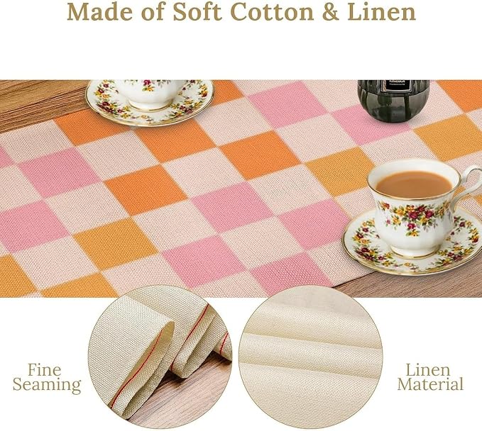Retro 70s Floral Table Runner Spring Groovy Flower Dinner Runner - Image 5