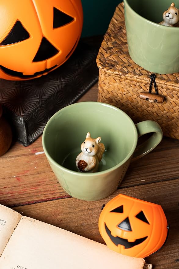 DIHOclub Squirrel Ceramic Cup Hidden 3D Animal Inside Mug, Cute Cartoon - Image 5