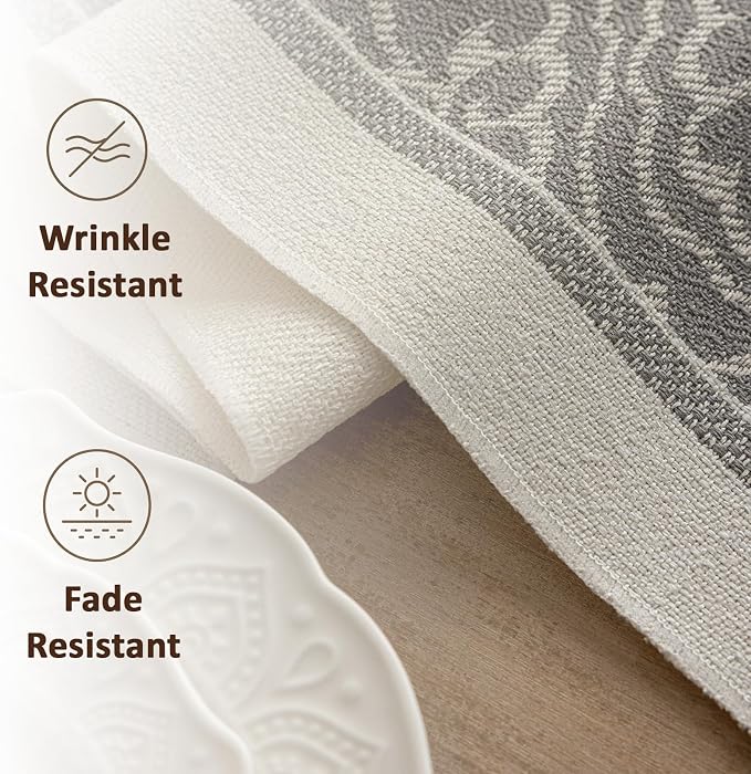 Farmhouse Boho Rustic Neutral Table Runner Decor - Image 3
