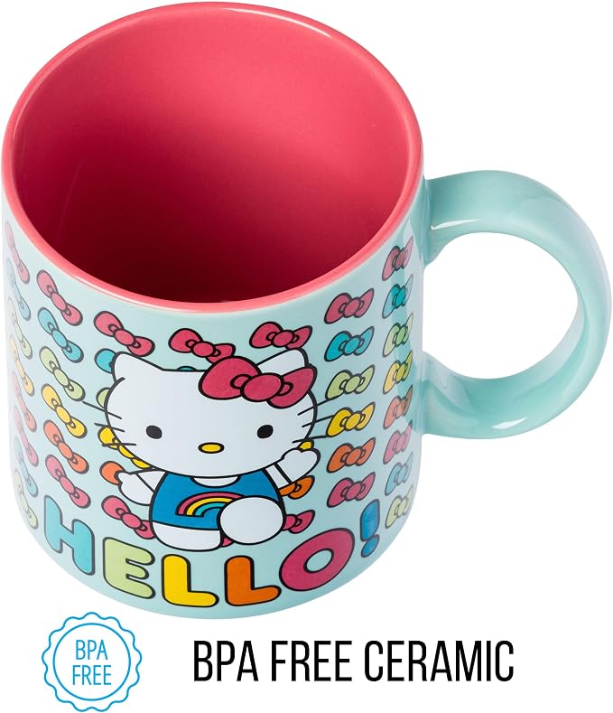 Silver Buffalo Sanrio Hello Kitty Rainbow Bows, Ceramic Mug, 20oz | 0.59 Liters - Image 8