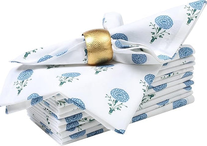 Bedding Craft Printed Dinner Napkins Set of 12 – 18x18 Mushroom Design with 1" Fold – Durable Stylish Fabric Napkins for Dining, Table Décor & Everyday Use