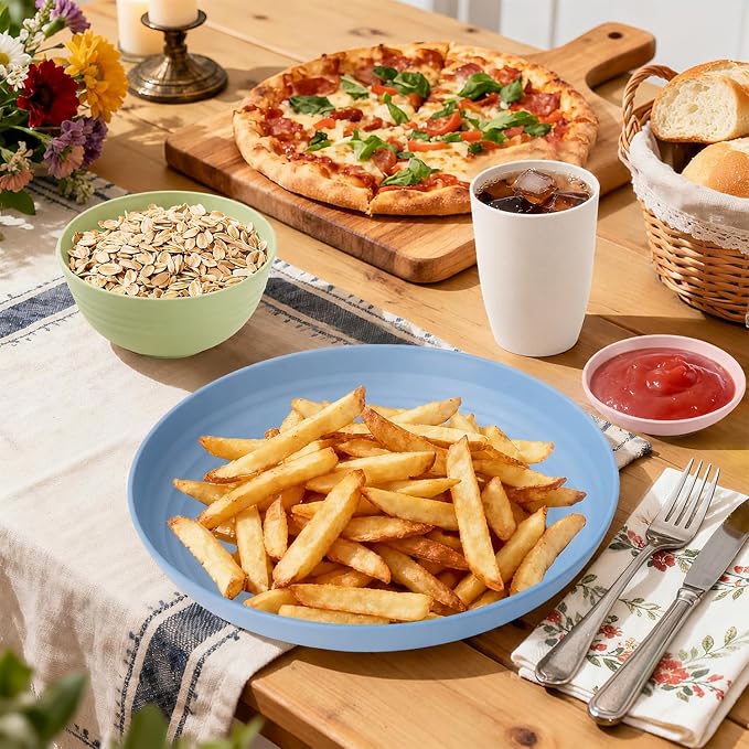 Wheat Straw Dinnerware Sets for 4, 16 Piece Unbreakable Kids Dinnerware Set - Image 7