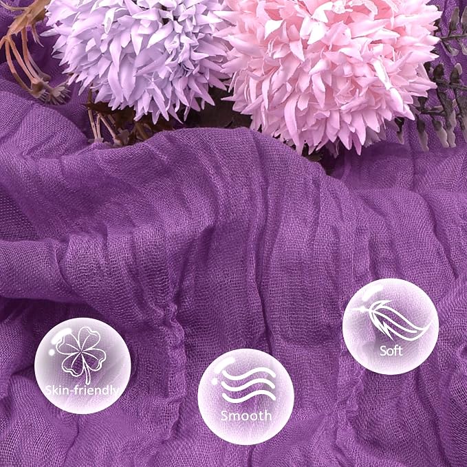 6 Pack Purple Cheesecloth Table Runner 35 x 120 Inch | Boho Gauze Cheese Cloth - Image 5