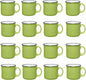 Set of 16 Ceramic Campfire Mugs – 15 Oz, Lime – Coffee & Tea Cups by GiftsbyDesign