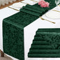 Green Satin Table Runner 12 x 108 Inch, 6 Pack | Bright Smooth Damask, Silky by Eychei