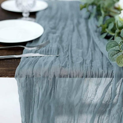 Efavormart 10ft Dusty Blue Cheesecloth Table Runner - Image 3