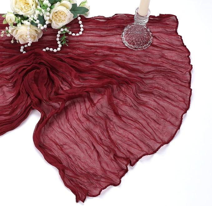 6 Pack Burgundy Cheesecloth Table Runner 10Ft Gauze Red Cheese Cloth Runner - Image 7
