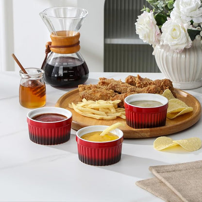 MALACASA Ramekins 4 oz Oven Safe, Small Ceramic Souffle Dishes - Image 7
