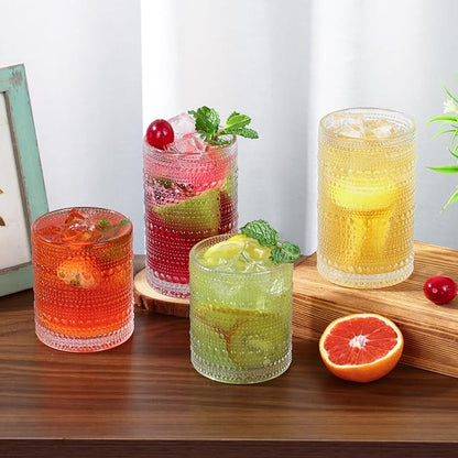 Moretoes Hobnail Drinking Glasses Set of 6, Vintage Water Glass Cups | 12 Oz - Image 2