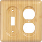 Combination Switch & Outlet Cover Solid Bamboo for Toggle and Duplex Decorative Wall Plate