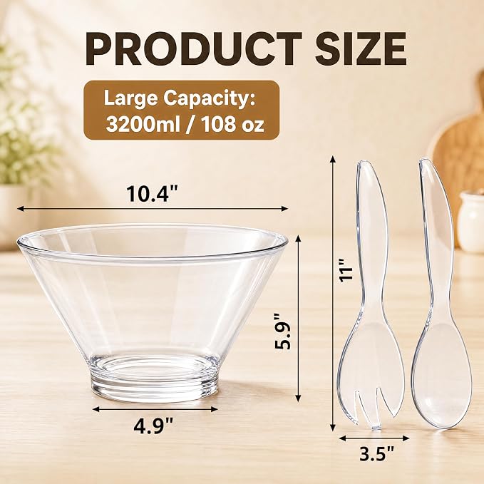 Covzoe 108 Oz Large Acrylic Serving Bowl - Image 2
