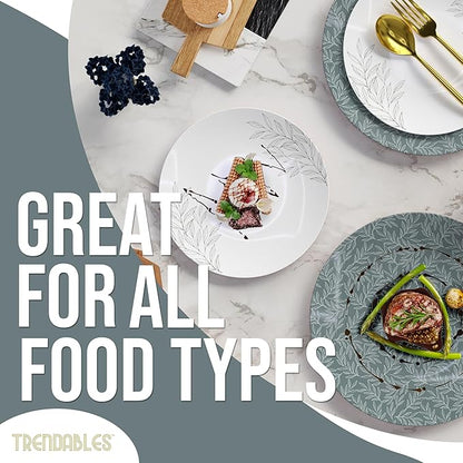 Trendables Disposable Dinnerware Decorative Plates Plastic Disposable Plates Set For 40 Guests 40 x 8 Inch Dessert Plate & 40 x 10 Inch Wedding Party Plate Set Aleh