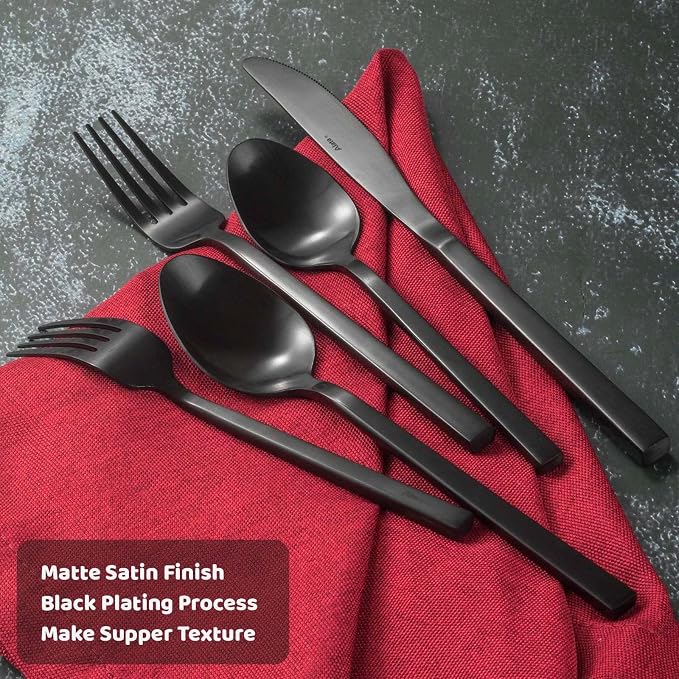 Alata Cube 45-Piece Forged Stainless Steel Flatware Set Cutlery Set - Image 4
