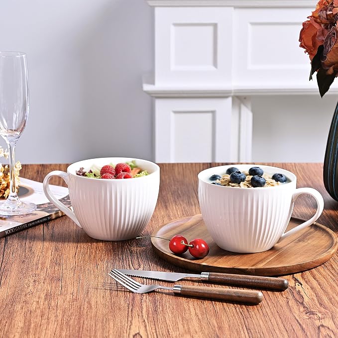 24oz Soup Mug with Handle & Lid, Microwave Soup Bowl/Cup, Ice Cream and - Image 4