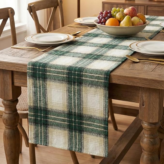 Artoid Mode Green Light Coffee Farmhouse Plaid Spring Table Runner, ST. Patrick - Image 5