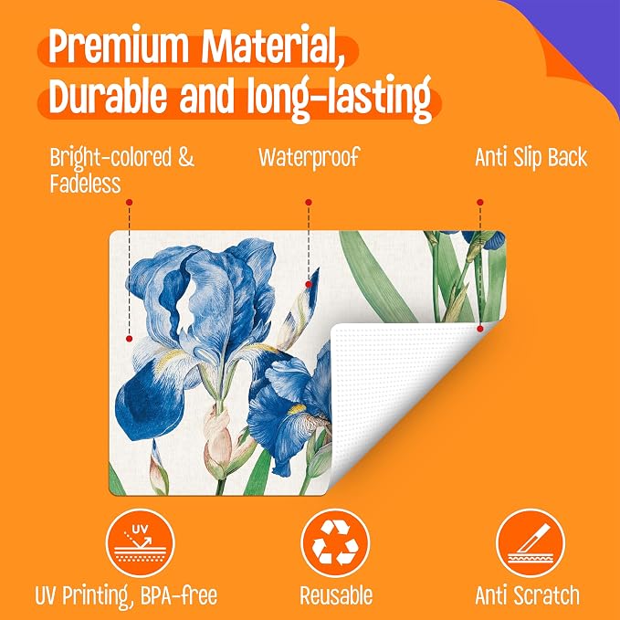 6 Pack Elegant Placemats, Non-Slip Washable, Reusable Placemat - Image 3