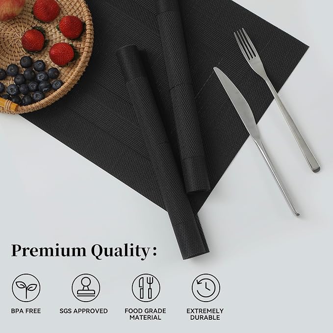Leetaltree Black Frame Placemats Set of 8 - Image 2