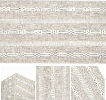 Artoid Mode Brown Farmhouse Embroidered Hollow Table Runner, Seasonal Kitchen - Image 6