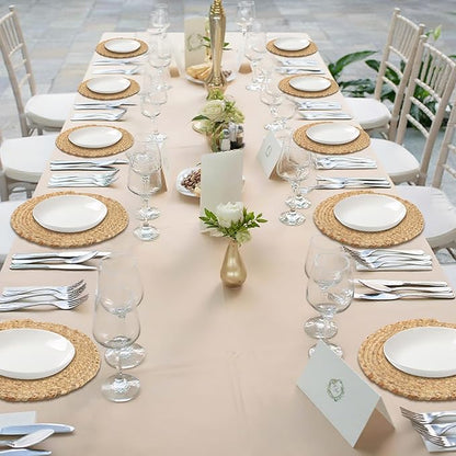 Kochorie Set of 24 Round Woven Placemats 12-Inch Natural Water Hyacinth Plant Placemats Hand-Woven Boho Rattan Placemat Wicker Weave Table Mats for Home Dinner Plates Holiday Supplies