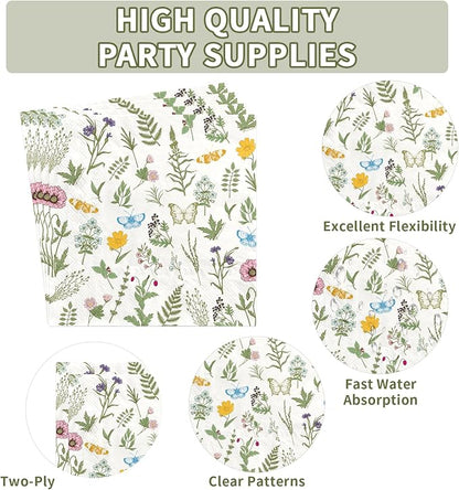 200Pcs Wildflower Spring Butterfly Party Decorations, Serves 50 | Colorful - Image 5