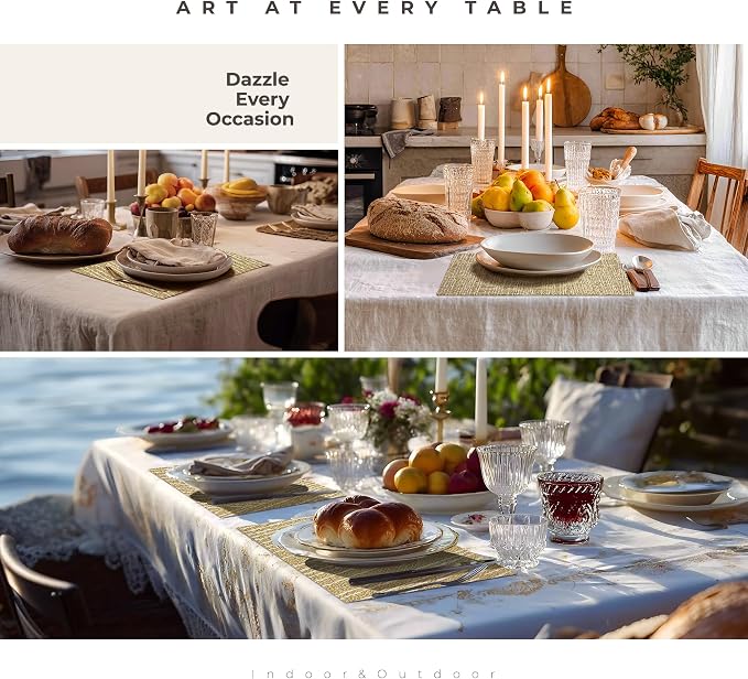 Leetaltree Gold Placemats Set of 6 - Image 9