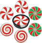 Christmas Candy Coasters Leather Round Drink Coasters 6 Pcs Set with Holderor for Cup Drink Coffee Table Bar Home Decor