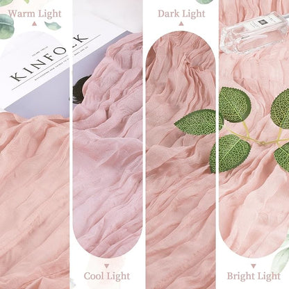AGIRL 6 Pack Dusty Pink Cheesecloth Table Runner 10FT Boho Gauze Home Decor | - Image 5