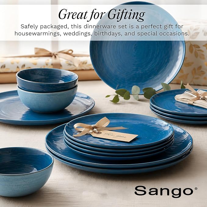 Sango Siterra Artist's Blend 16-Piece Stoneware Dinnerware Set – Service - Image 6