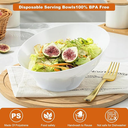 12 Pack white Plastic Serving Bowls - Image 4