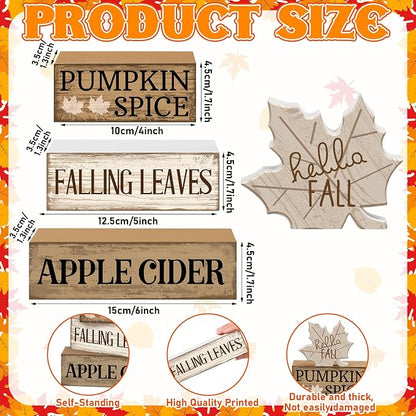Moucuny 4 Pcs Neutral Fall Table Decor - Image 3