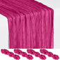 Showgeous 4 Pack Fuschia Cheesecloth Table Runner, 17 x 108 Inches | Boho by Showgeous