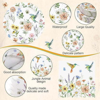 Pickmesh 250 Pcs Spring Wildflower Decoration Floral Hummingbird Themed - Image 3