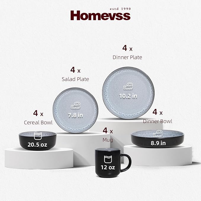 HomeVss 20-Piece Dinnerware Set - Image 2