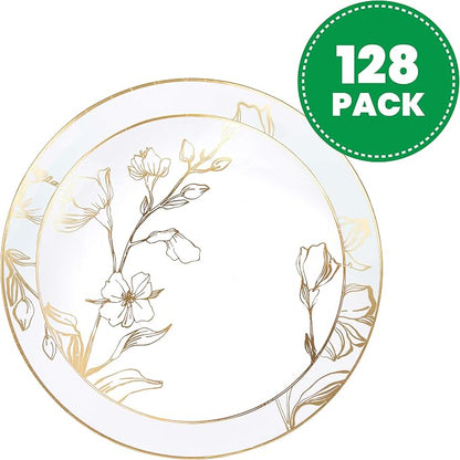 PLASTICPRO White Plastic Design Party Plates Premium heavyweight Elegant - Image 8