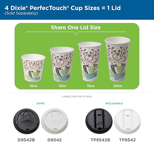 Dixie PerfecTouch 20 oz Paper Coffee Cups By GP PRO, Coffee Haze Design - Image 13