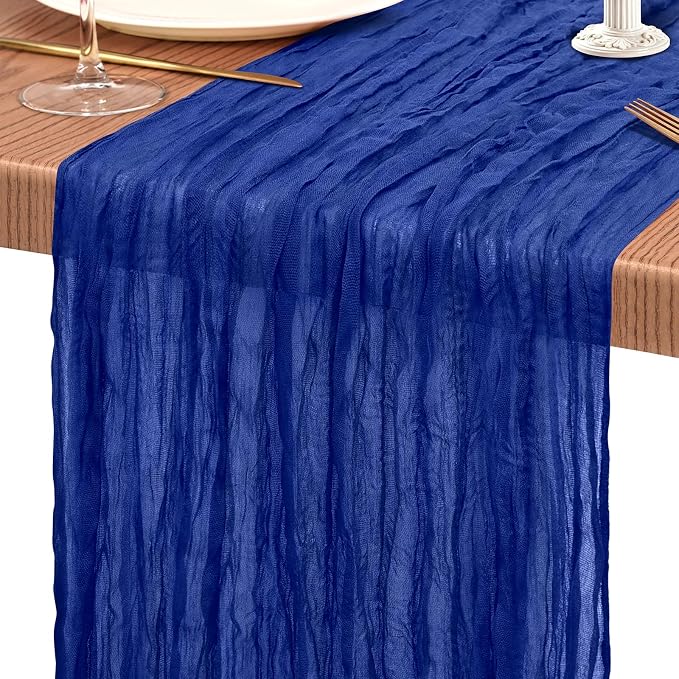 18 Pack Cheesecloth Table Runner 10FT Royal Blue Table Runner Boho Gauze Cheese - Image 9
